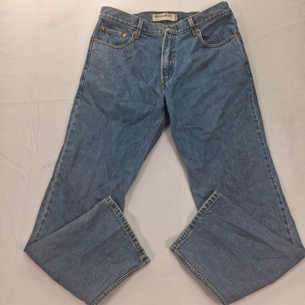 Levis Jeans Mens 36x32 505 Regular Fit Blue Medium Wash Straight EUC